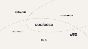 Logos of Coalesse partner brands: Viccarbe, Tom Dixon, Flos, Moooi, and Extremis