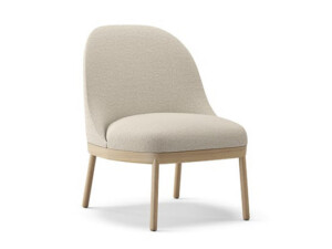 Beige upholstered armless chair with wooden legs