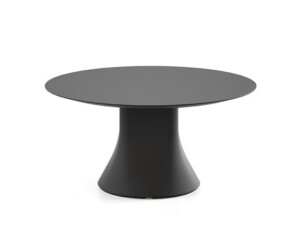 on white image of a black round table