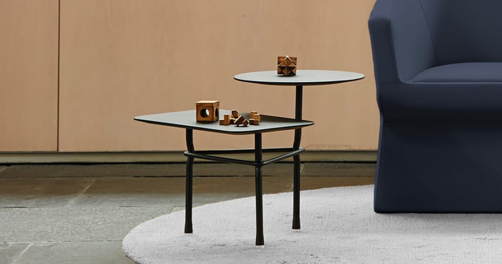 Tiers table close-up in a lounge environment