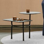 Tiers table close-up in a lounge environment