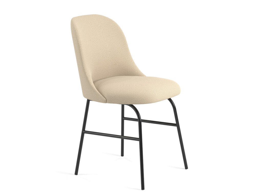 Beige upholstered armless chair