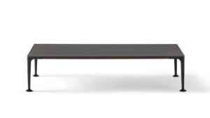on white image of a long missiva table in black color