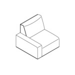 line drawing Sistema Lounge Seating lounge chair right arm