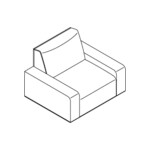 line drawing Sistema Lounge Seating lounge chair with arms