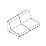 line drawing Sistema Lounge Seating 2-Seat Lounge