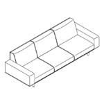 line drawing Sistema Lounge Seating 3-Seat Lounge